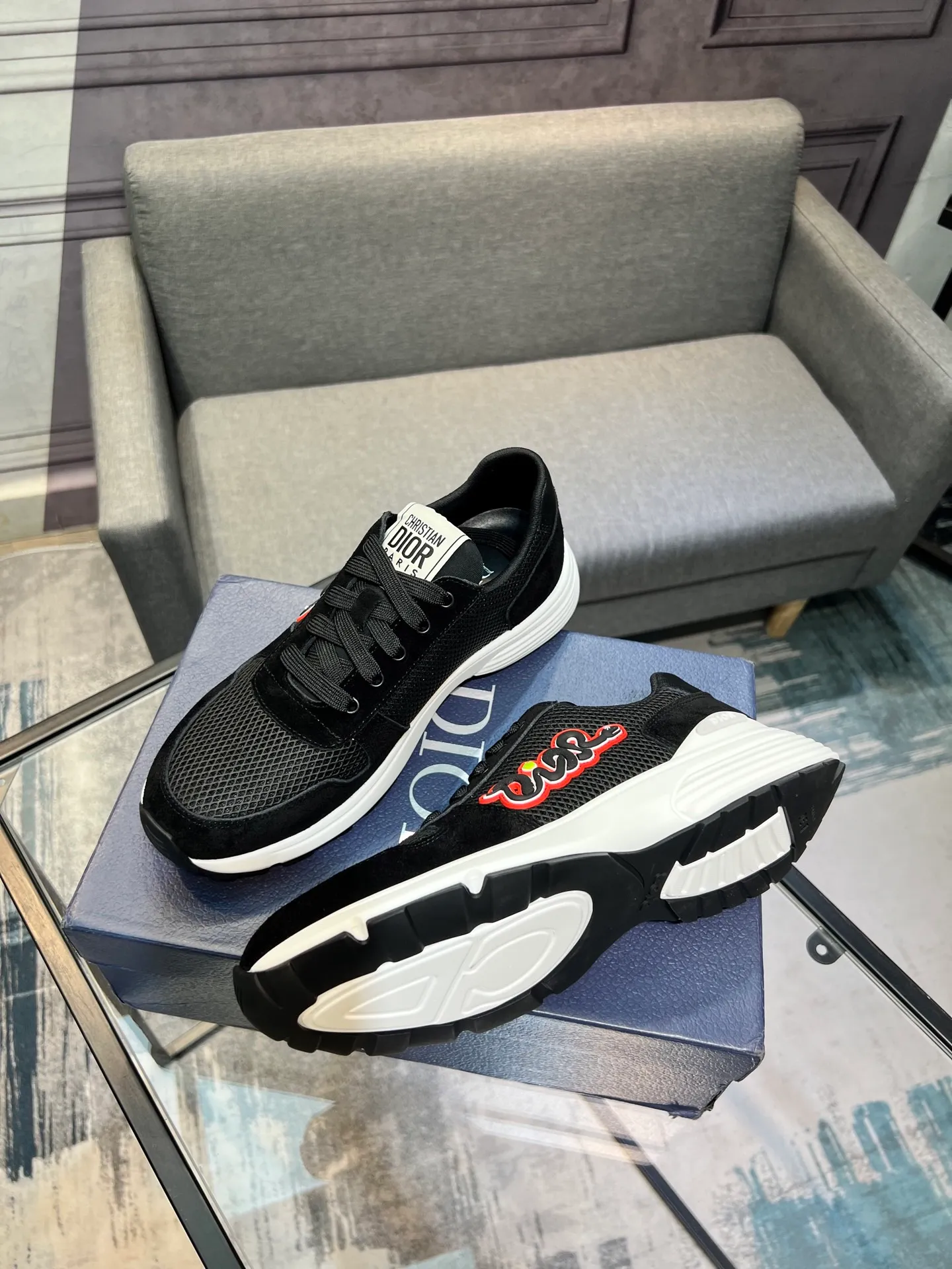 Men's shoes 💰420 [Dior] popular men's shoes, imported mesh splicing material, really inside. Original sole provided by the original factory, 38-45 (45 customized, non-refundable)